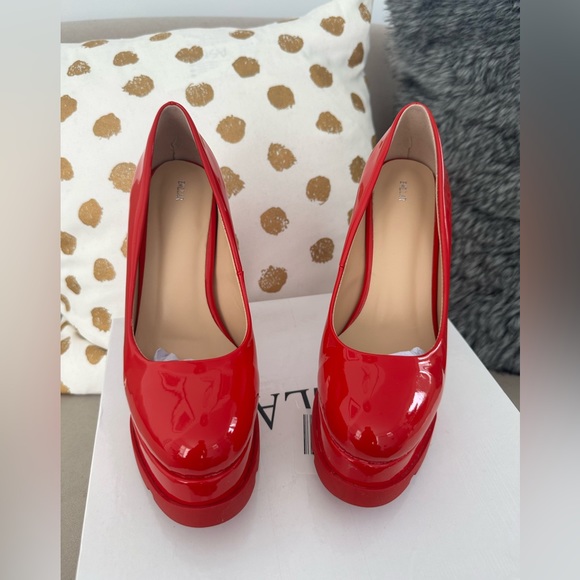 Candy Patent Red Chunky Platform 6” Heels - Picture 10 of 10